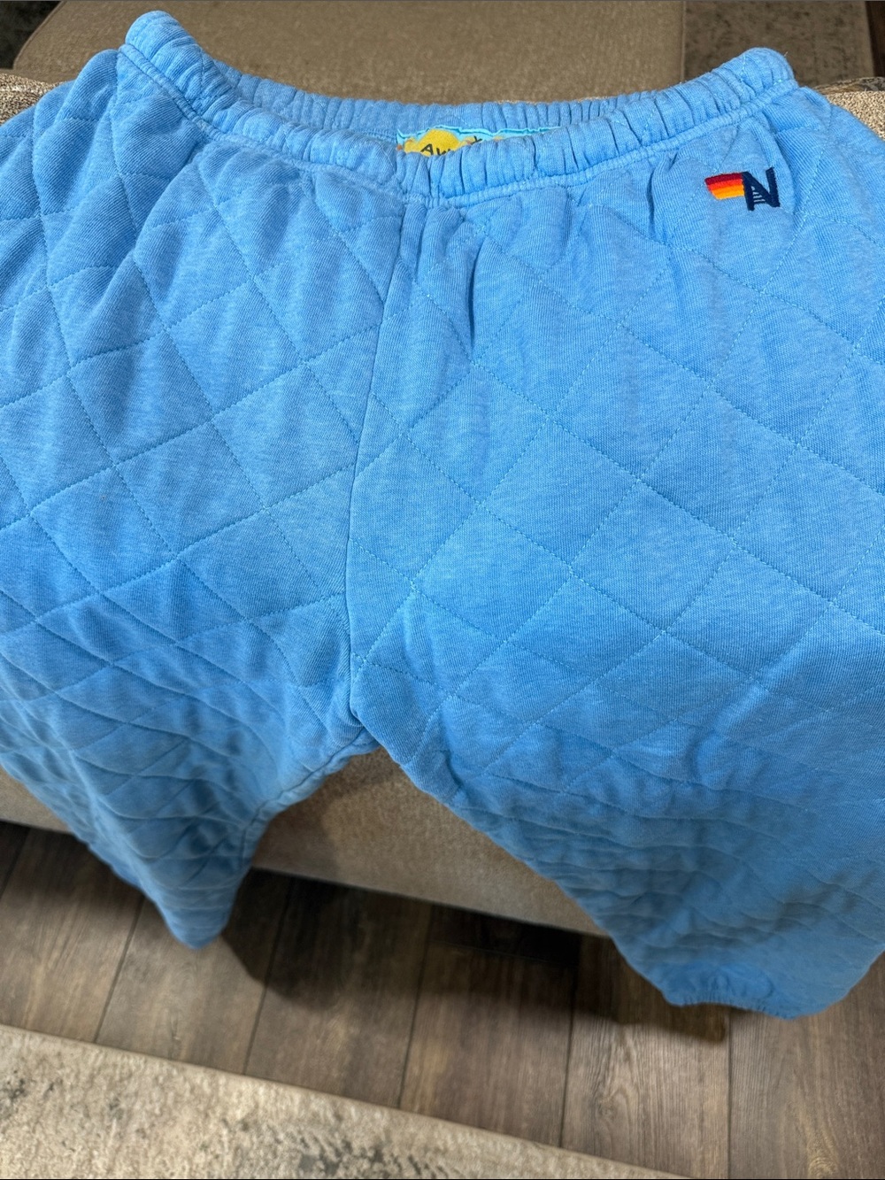 Aviator Nation Quilted Sweatpants XL Ocean Blue - Picture 6 of 6
